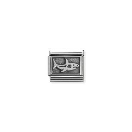 Composable Classic PLATES OXIDIZED steel and silver 925 (13_shark)