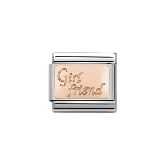 Composable Classic ENGRAVED WRITINGS steel and 9k rose gold (13_Girl friend)