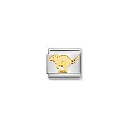 COMPOSABLE Classic ANIMALS (EARTH) in stainless steel with bonded yellow gold (05_Kangaroo)