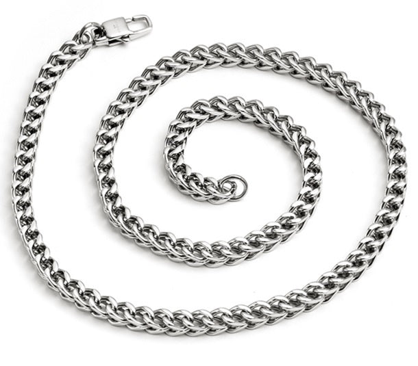 Mens Stainless Steel Foxtail Chain Necklace 50cm