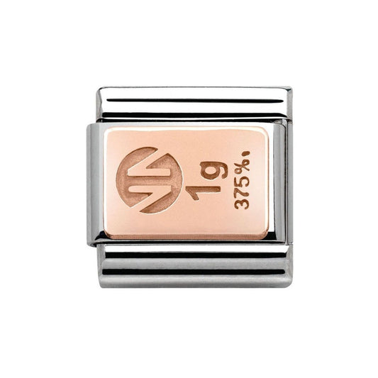 Composable Classic ENGRAVED in stainless steel with 9k rose gold (01_Gold Bar)