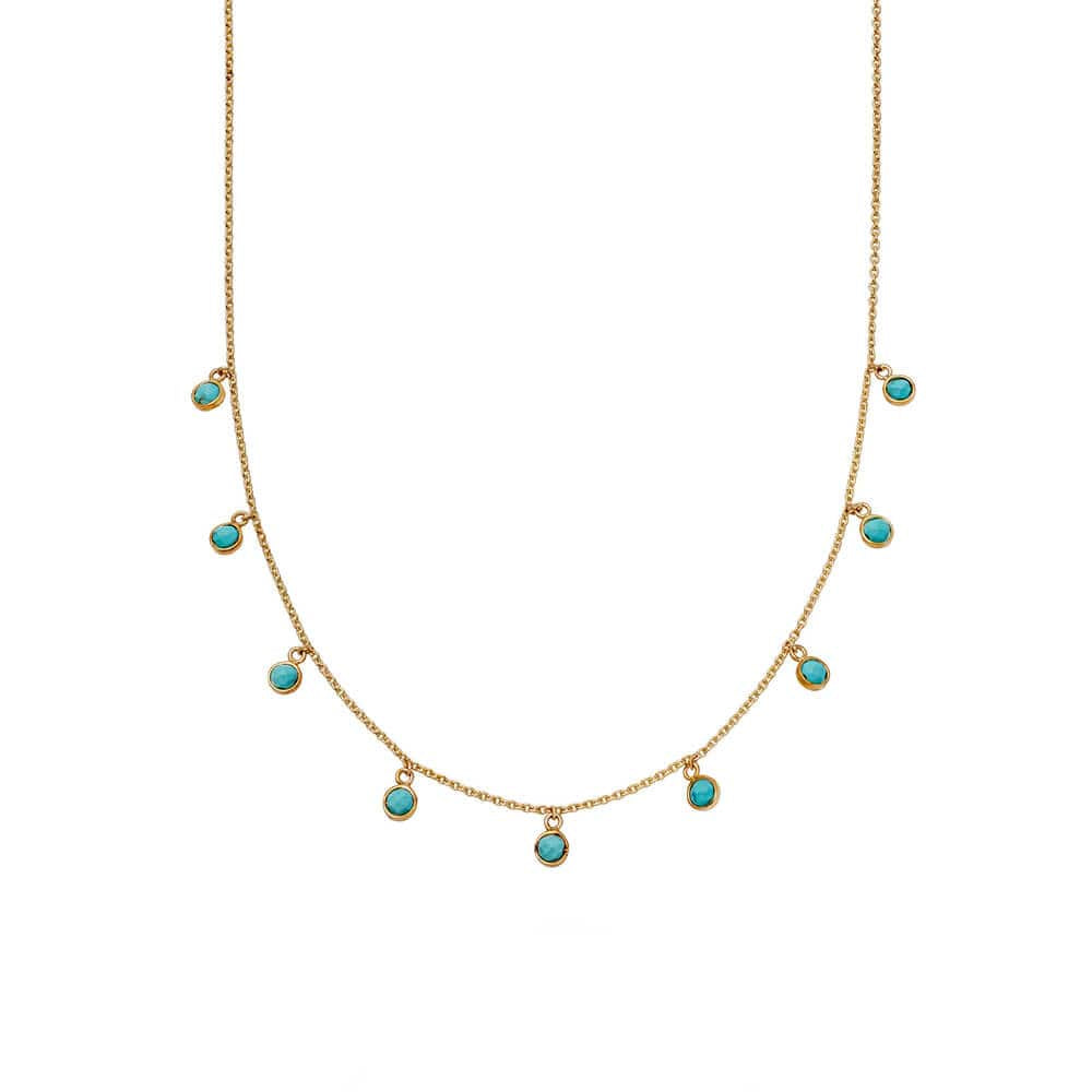Gold Turquoise Charm Necklace