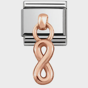 Composable Classic CHARMS in stainless steel with 9k rose gold (10_Infinity)