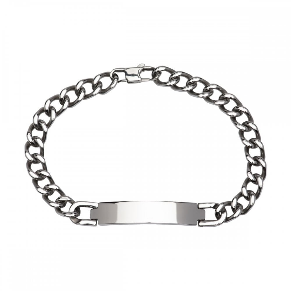 Stainless Steel Engravable I.D. Curb Bracelet 21cm