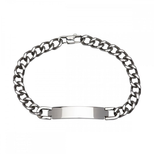 Stainless Steel Engravable I.D. Curb Bracelet 21cm