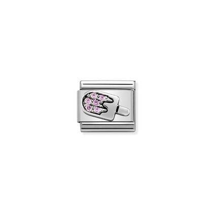 Composable CL SYMBOLS steel , Cubic zirconia and silver 925 (27_Ice cream with pink CZ)