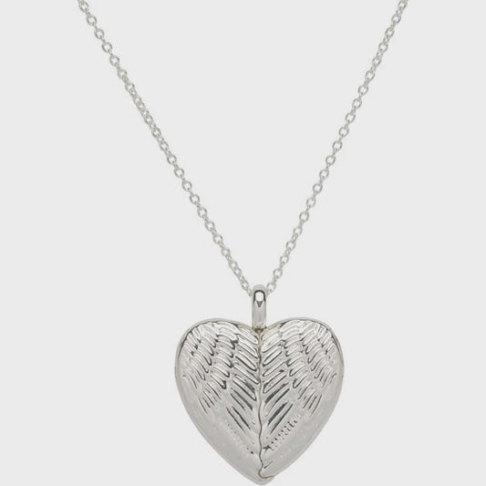 Silver Angel Wing Locket With Adjustable Chain
