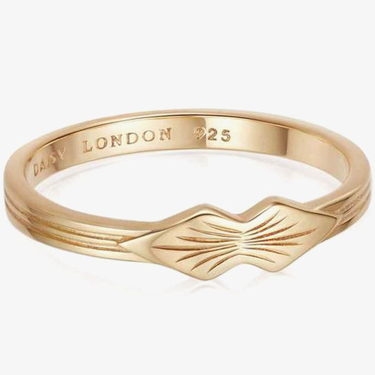 GOLD ENGRAVED PALM BAND RING SIZE L