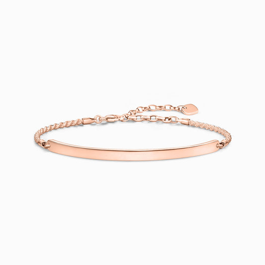 Rose Gold Rope Chain Engravable ID Bracelet