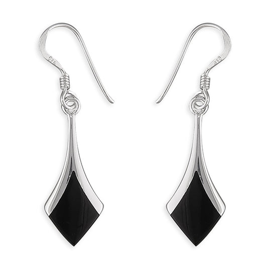 Diamond-shaped black drop Earrings