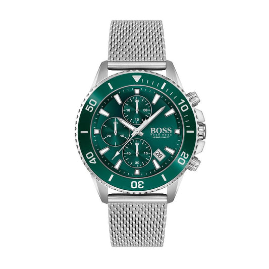Hugo Boss Admiral Athleisure Mens Watch Green face