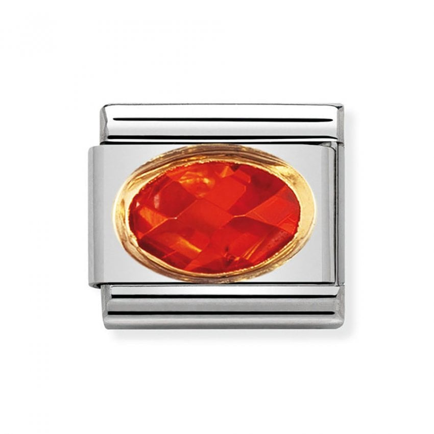 COMPOSABLE Classic FACETED CUBIC zirconia, stainless steel and bonded yellow gold (026_ORANGE)