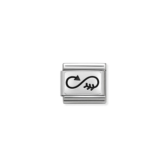 Composable Classic OXYDISED PLATES 2 in steel and 925 silver (39_Arrow Infinity)