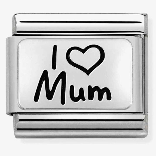 Composable Classic PLATES (IC) steel and 925 silver (01_I Love Mum)