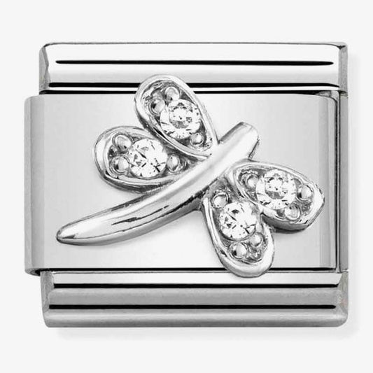 Composable CL SYMBOLS steel , Cubic zirconia and silver 925 (38_WHITE dragonfly)