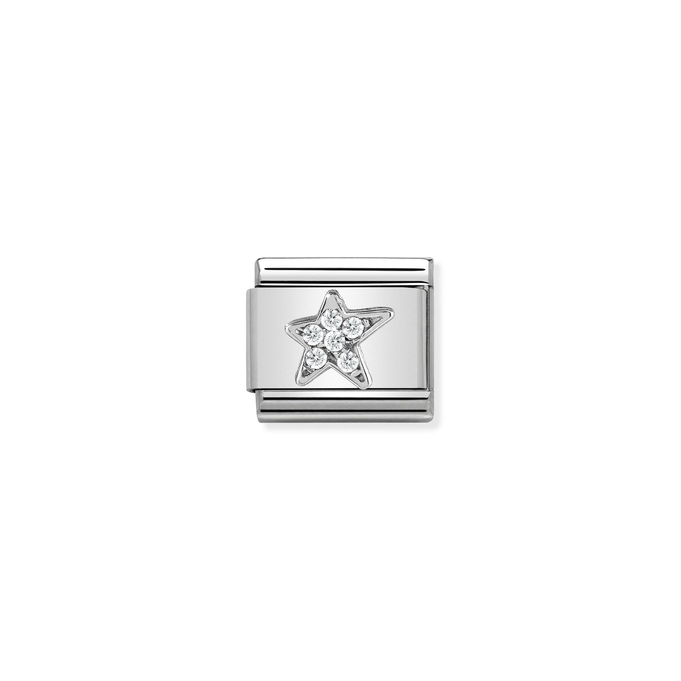 Composable CL SYMBOLS steel , Cubic zirconia and silver 925 (25_Asymme ...