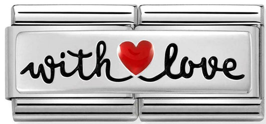 Composable DOUBLE Classic SYMBOLS steel, enamel and silver 925 (09_With HEART Love)