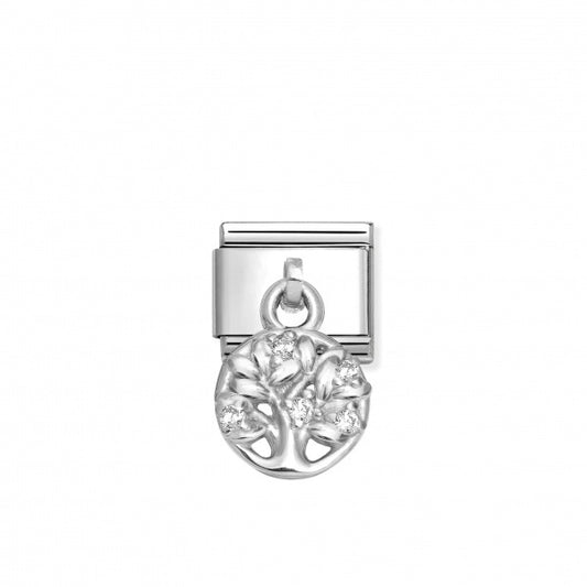 COMPOSABLE CLASSIC LINK, PENDANT TREE OF LIFE, WHITE STONES