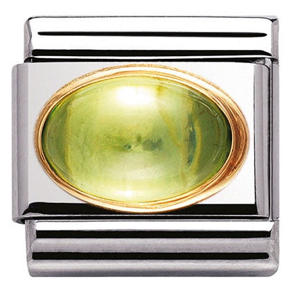 COMPOSABLE Classic OVAL STONES in stainless steel with bonded yellow gold (05_PERIDOT)