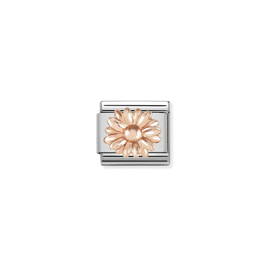 Composable Classic RELIEF SYMBOLS stainless steel and 9k rose gold (08_Daisy)