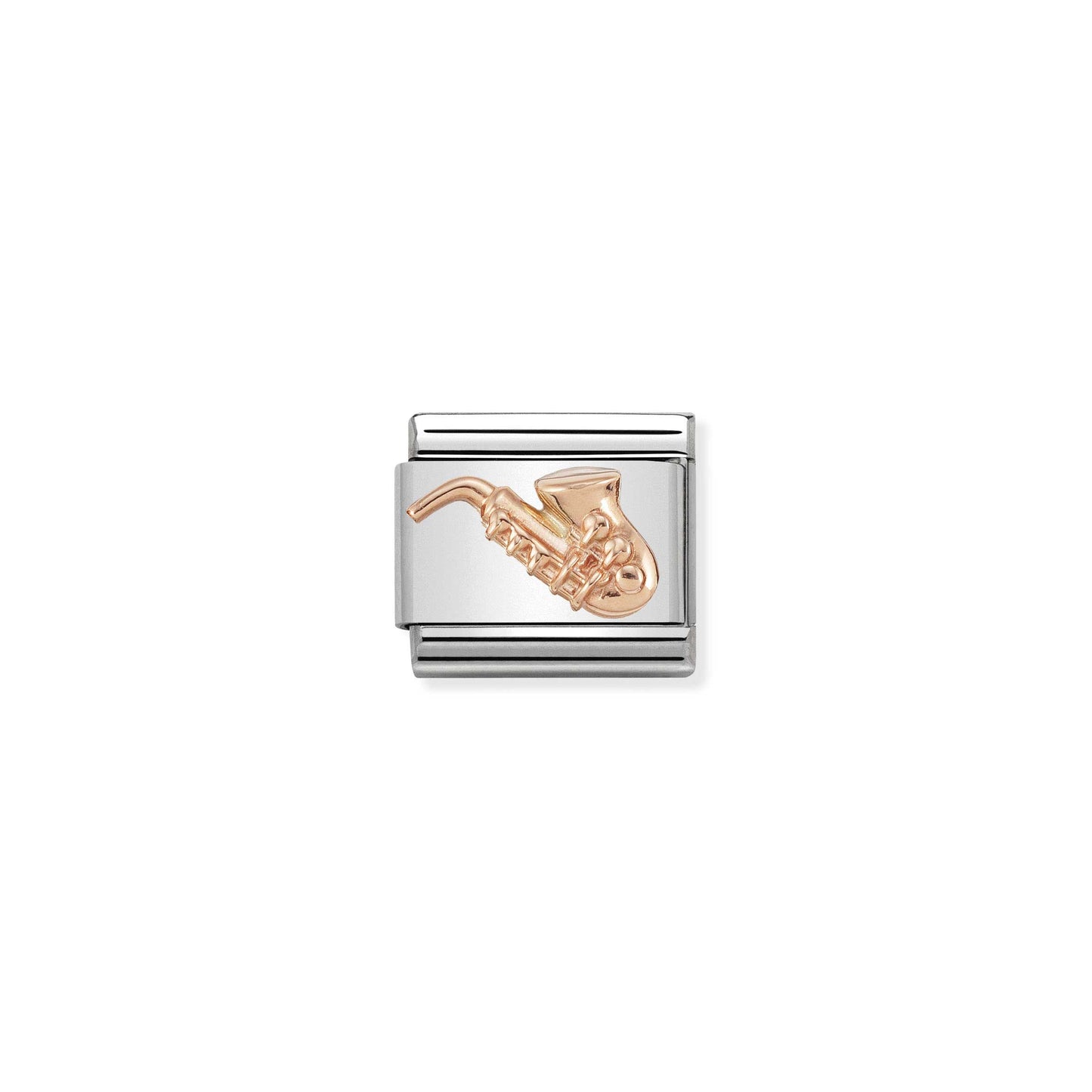 Composable Classic RELIEF SYMBOLS stainless steel and 9k rose gold (12_Saxophone)