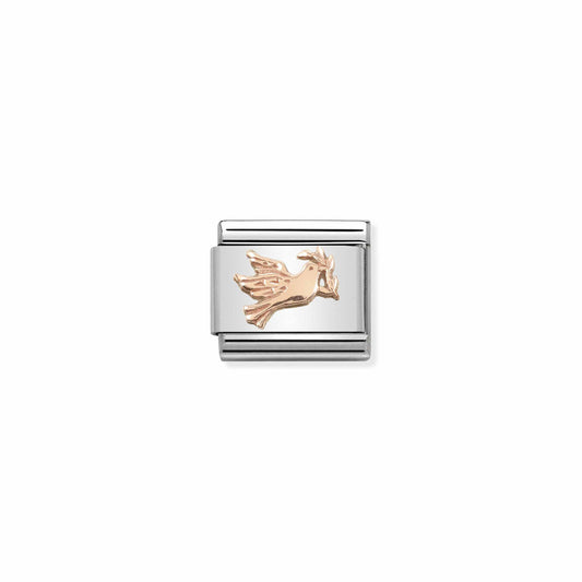 Composable Classic RELIEF SYMBOLS stainless steel and 9k rose gold (17_Dove)