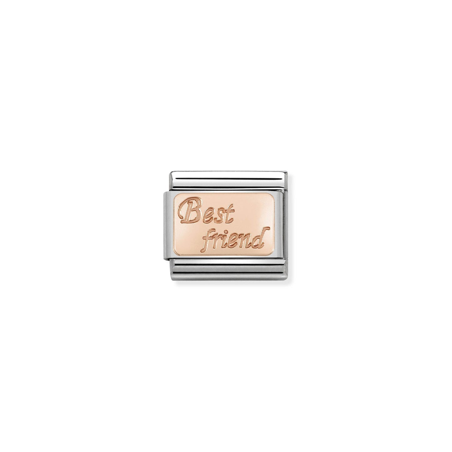 Composable Classic ENGRAVED WRITINGS steel and 9k rose gold (16_Best Friend)