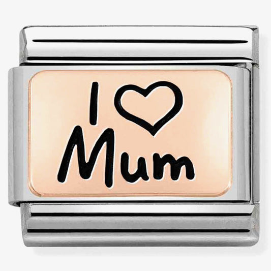 Composable Classic PLATES (IC) steel and 9k rose gold (01_I Love Mum)