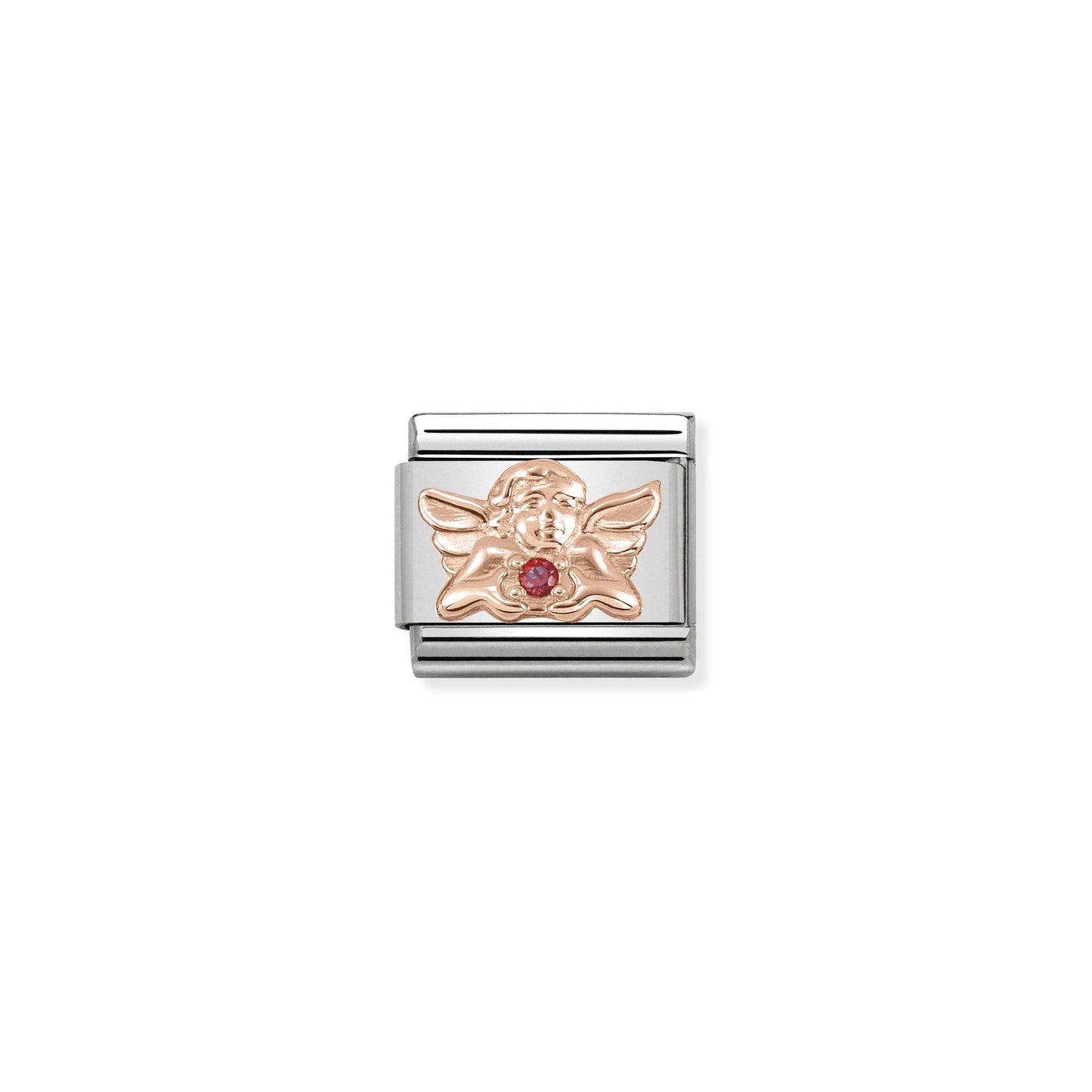 Composable Classic Symbols in stainless steel with 9k rose gold and CZ (21_Angel of Love)
