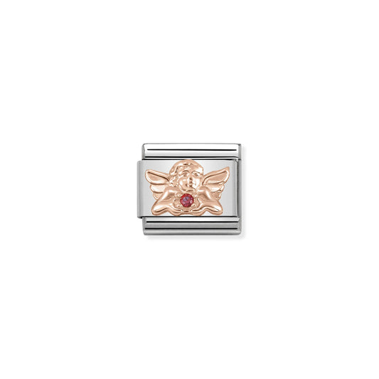 Composable Classic Symbols in stainless steel with 9k rose gold and CZ (21_Angel of Love)