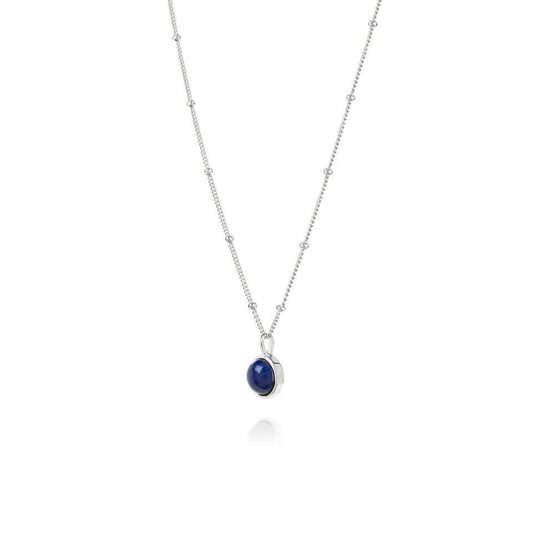 Daisy Lapis Healing Stone Necklace Silver HN1004_SLV