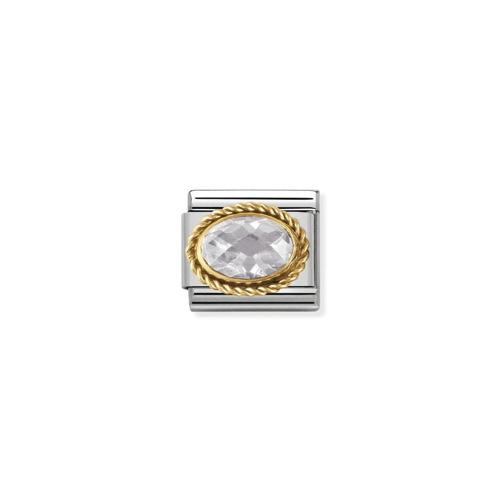 Nomination Classic Gold Faceted White CZ Charm 030602/010