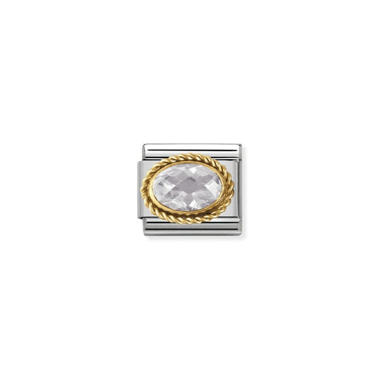 Nomination Classic Gold Faceted White CZ Charm 030602/010