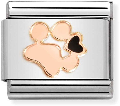 Composable Classic SYMBOLS steel, enamel and bonded rose gold (18_Dog pawprint)