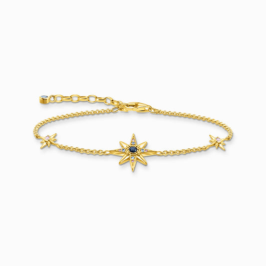 Bracelet Royalty star with stones 18k Gold plated