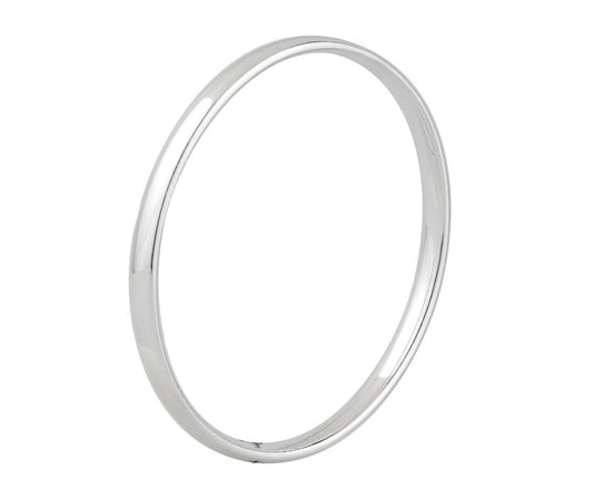 Silver court shaped bangle 3 (5.5mm)