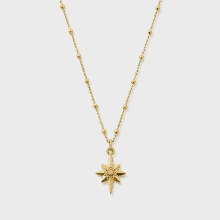 Gold plated Bobble Chain Lucky Star Necklace