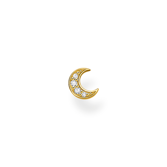 Single ear stud moon pavé gold H2133-414-14