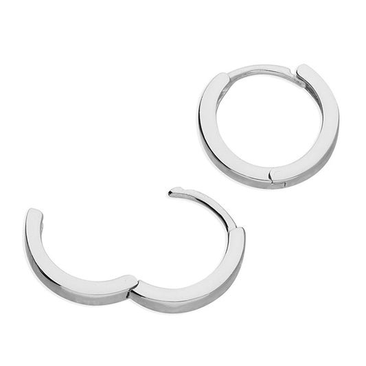 12mm Small plain hinged huggie-hoop