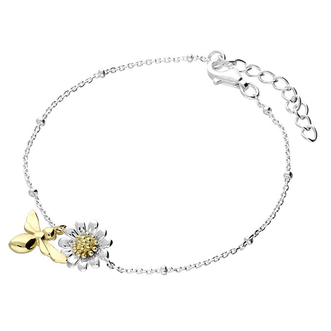 16-19cm Two-Tone Bee and Daisy Bracelet