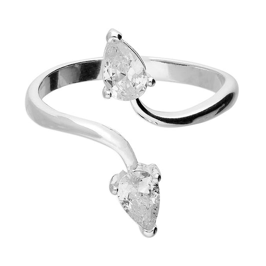 Split shank cubic zirconia pears