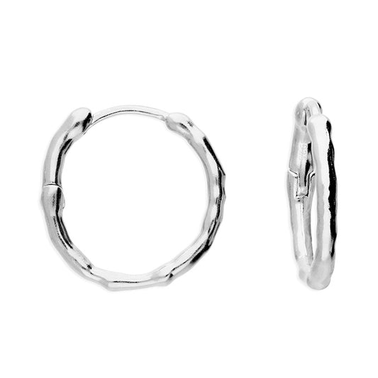 18mm Rhodium Plated Organic Molten Hoop