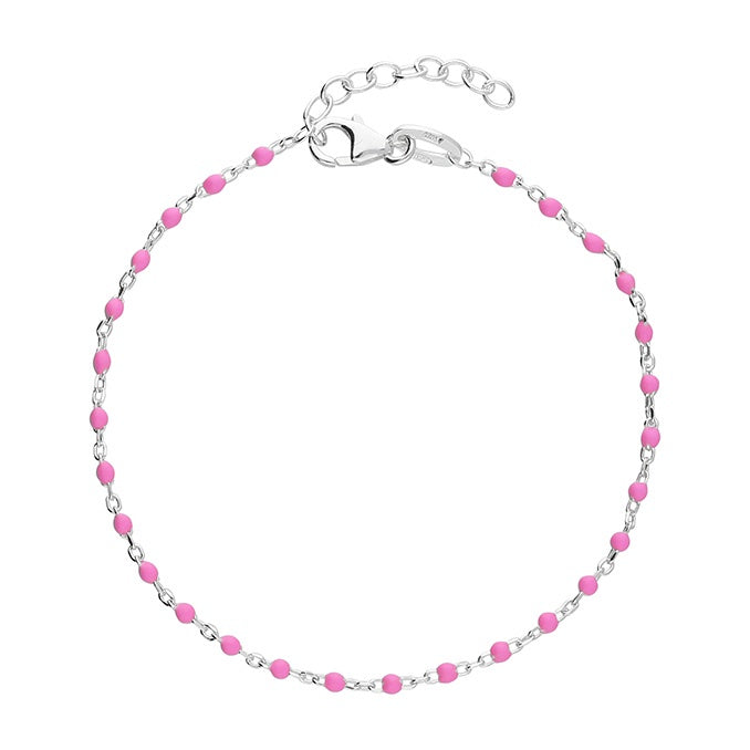 Pink enamel beaded bracelet