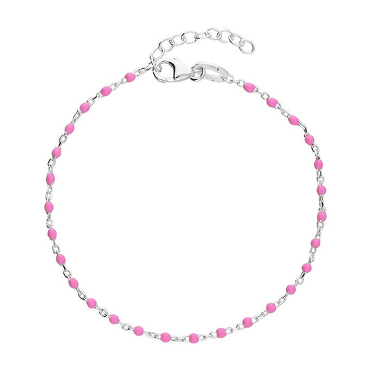 Pink enamel beaded bracelet