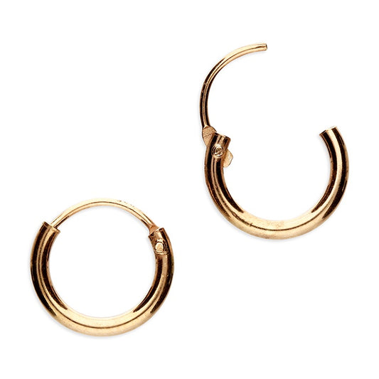10mm Rose Gold Plated Hinged Hoops