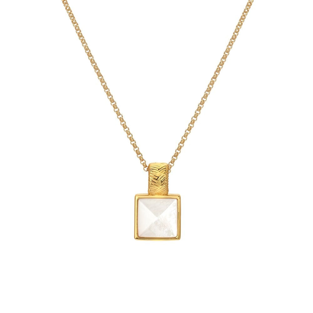 HD X JJ CALM MOTHER OF PEARL SQUARE PENDANT