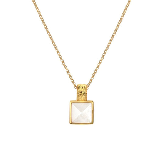 HD X JJ CALM MOTHER OF PEARL SQUARE PENDANT