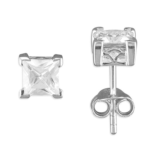 Square cubic zirconia stud