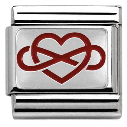 Composable CL PLATES SYMBOLS in stainless steel, 925 silver and enamel (07_Infinity Heart)