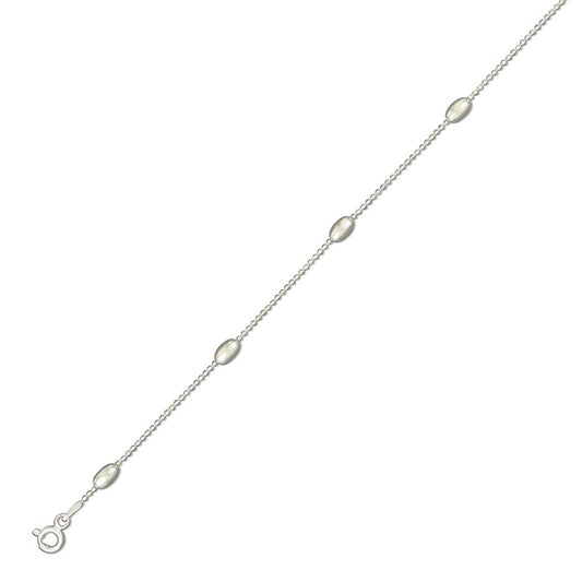 46cm/18in diamond-cut beads with ovals chain